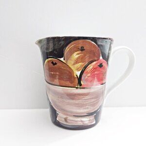 MARCO E CRISTINA Hand Painted Water Pitcher Made In Italy Bowl Of Fruit Oranges